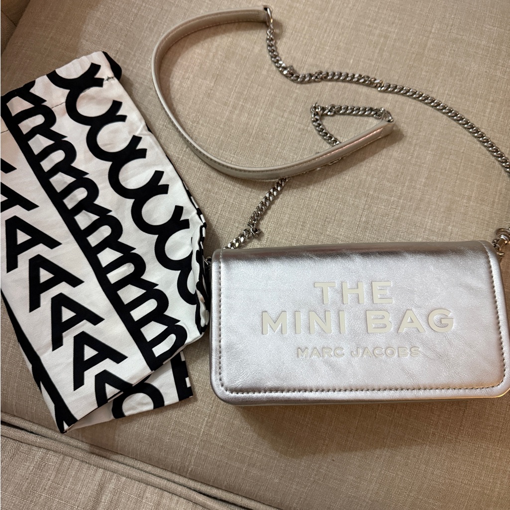 Marc Jacobs Metallic Silver Mini Crossbody Bag